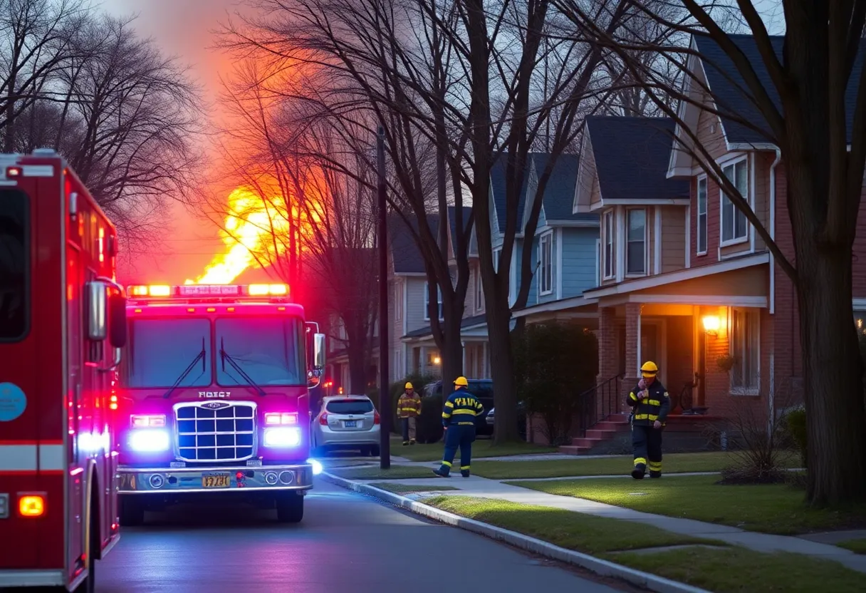 Firefighters responding to a house fire in Elmwood Village, Buffalo