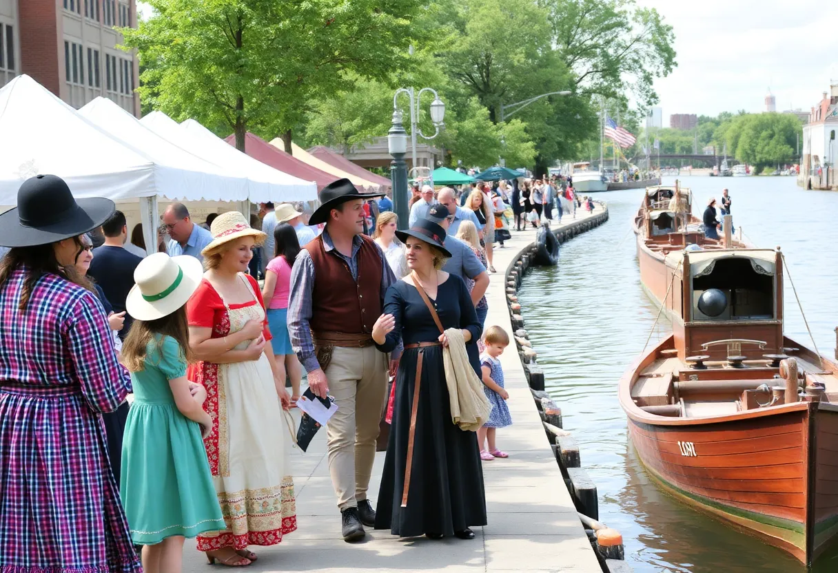 Crowd at the Erie Canal bicentennial festivities in Buffalo