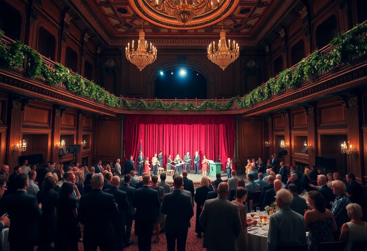 Gala event in a theater celebrating community leaders