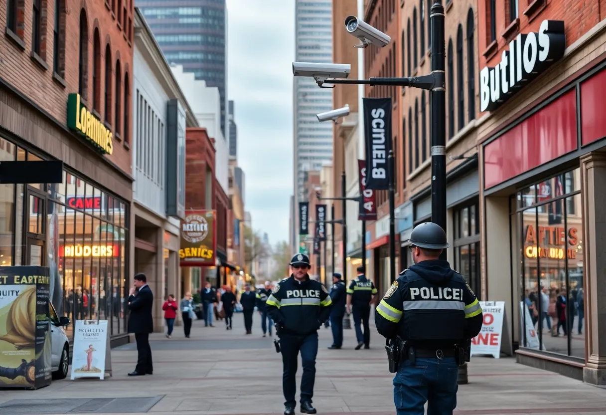 Buffalo downtown with enhanced security measures during FBI crime crackdown.