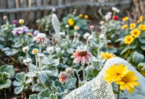 Frost-covered garden in Buffalo, NY