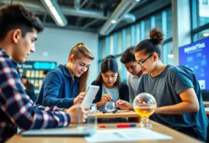 Students participating in innovative training at Golisano Institute.