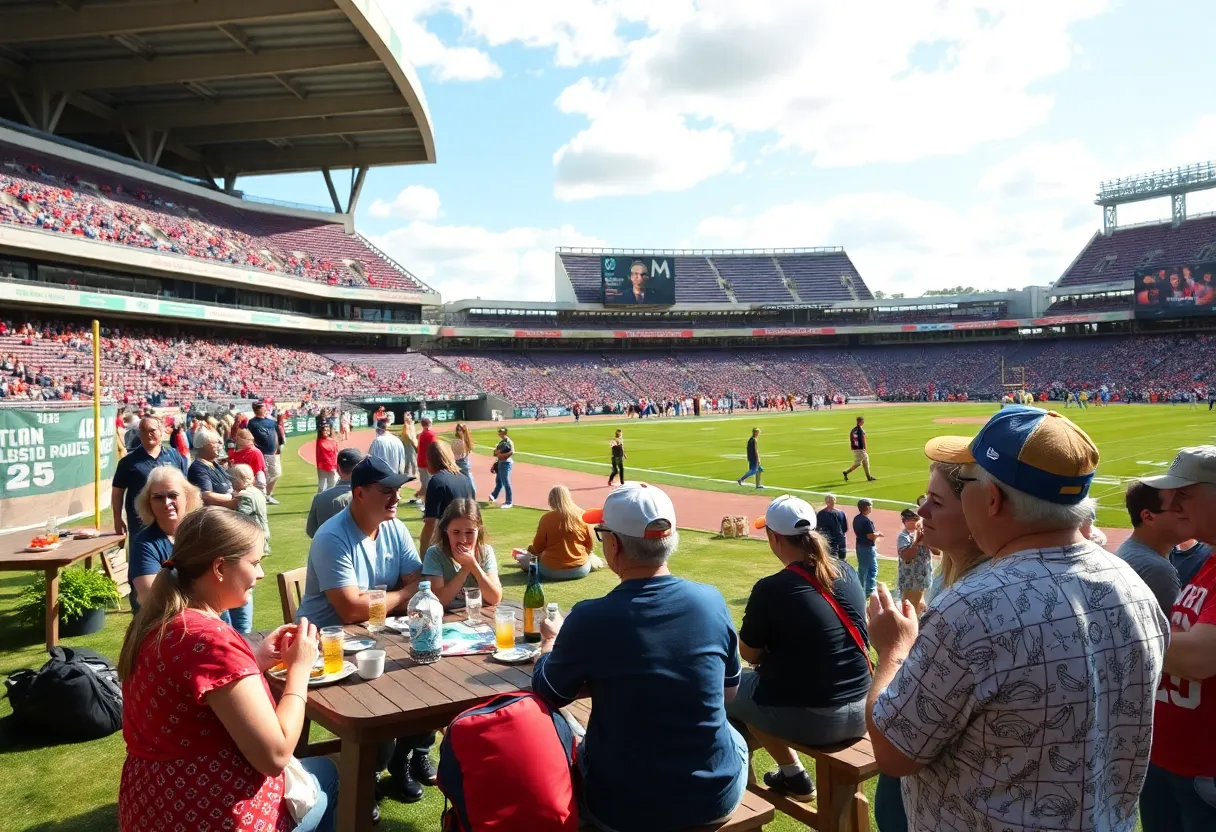 Attendees gathered at Highmark Stadium's 55th anniversary celebration.