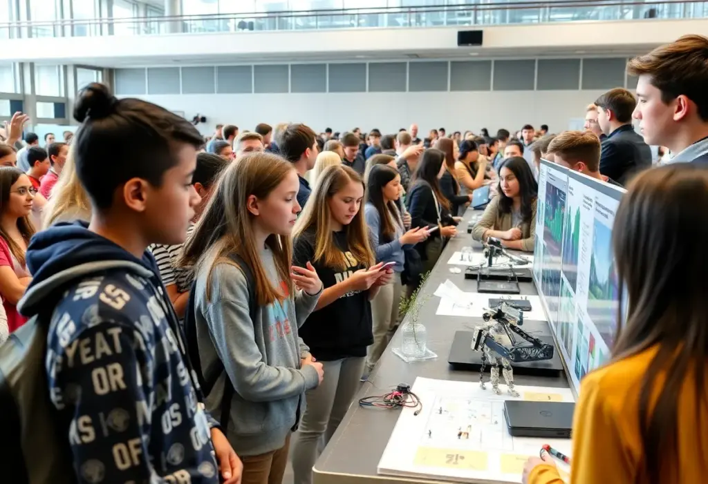 Students presenting at Hutch Tech High School's Innovation Showcase