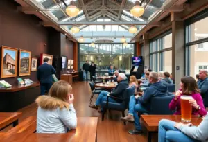 Residents enjoying various indoor activities in Buffalo on a rainy day.