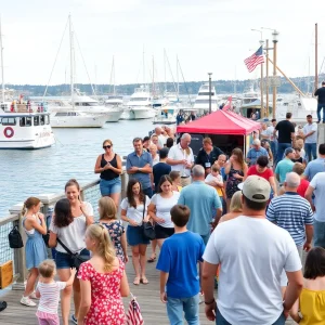 Families at Inner Harbor Fest enjoying live music and food vendors.