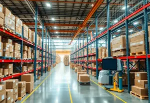 Innovatech's AI tool for supply chain management in a logistics facility