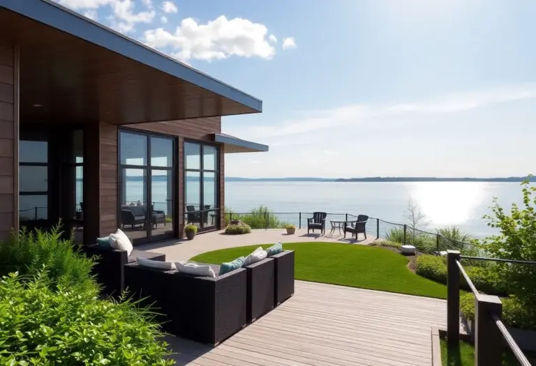 Scenic lakefront home in Erie County with modern design