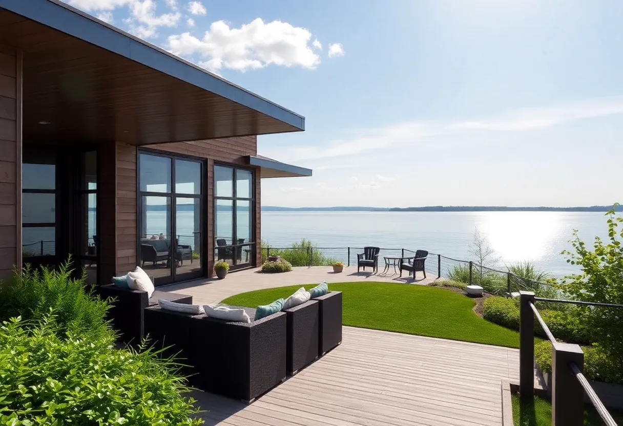 Scenic lakefront home in Erie County with modern design