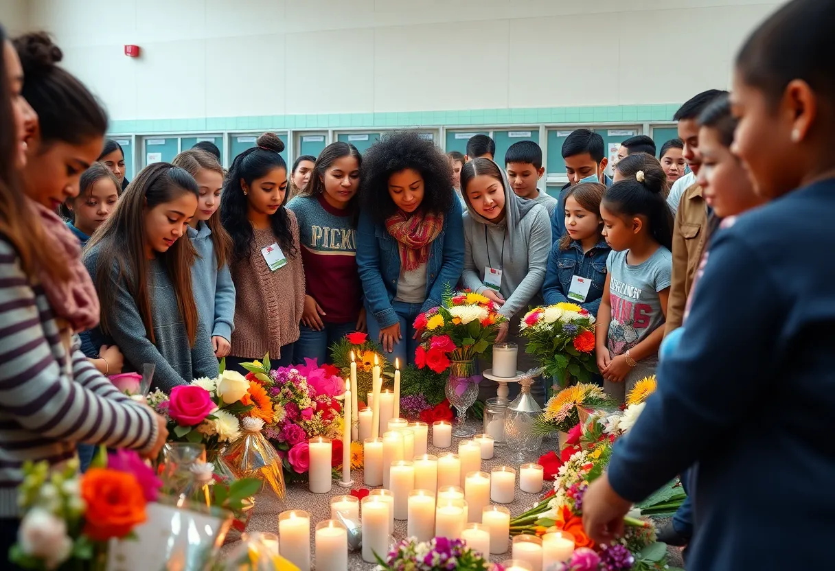 Memorial setup honoring an influential educator in Buffalo