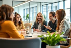 Employees in a workshop focusing on mental health support at work