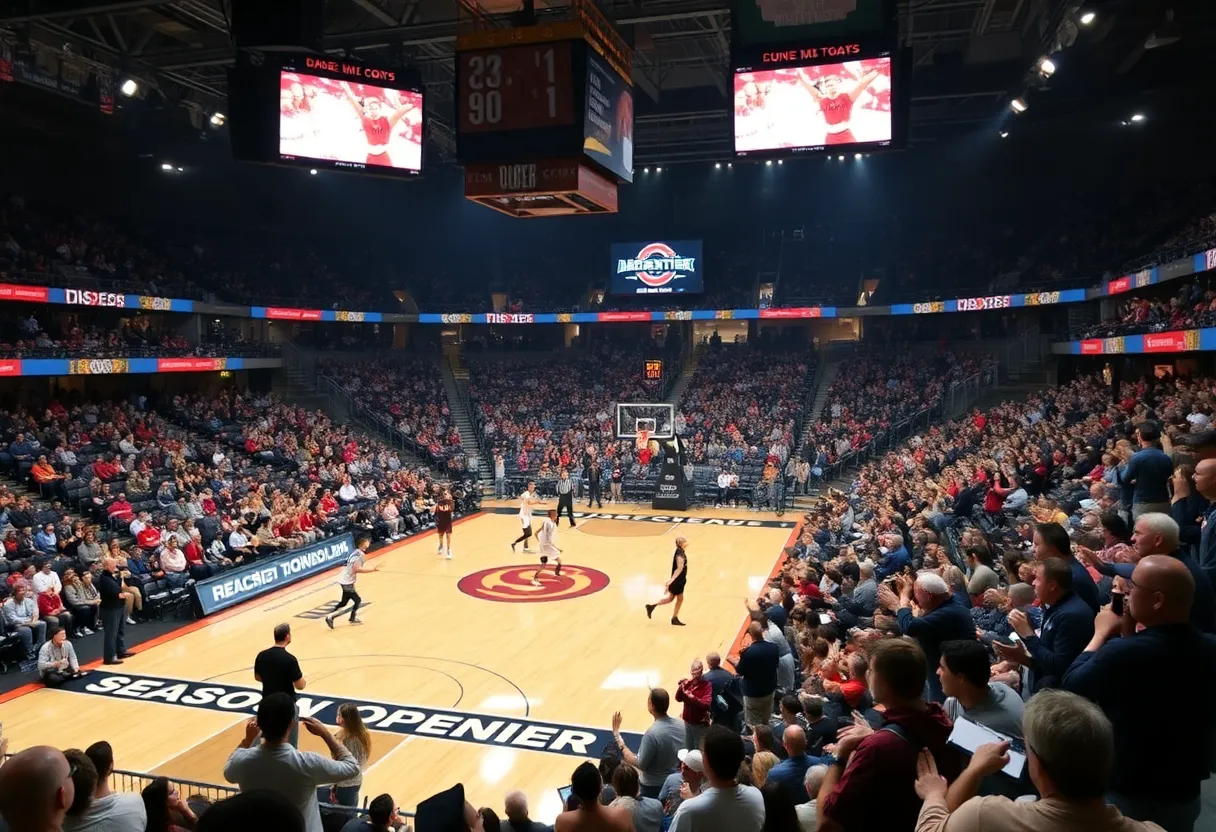 Niagara Purple Eagles playing during their season opener against Fairfield Stags.