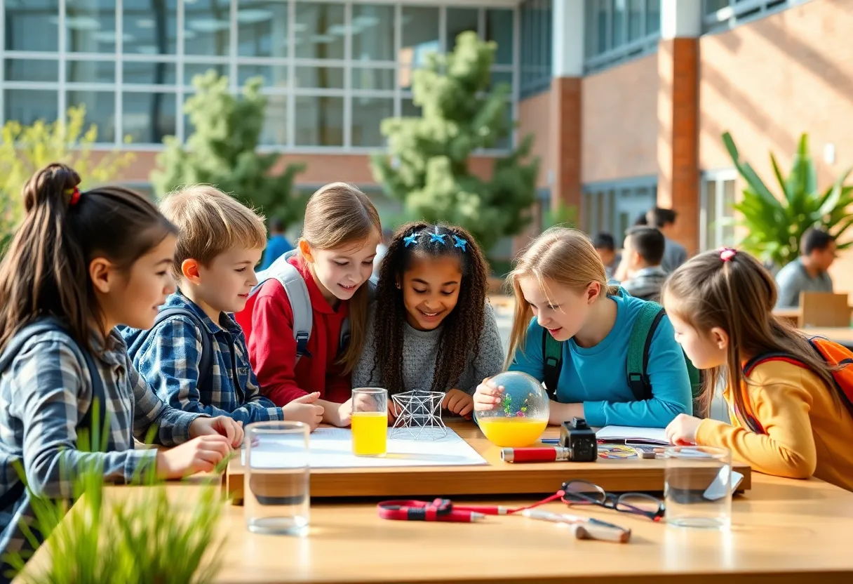 Students engaging in STEM activities at Park School of Buffalo