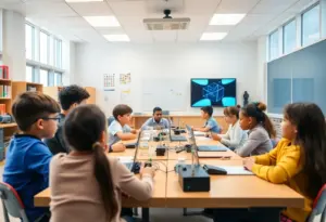 Students engaged in hands-on STEM learning at Park School