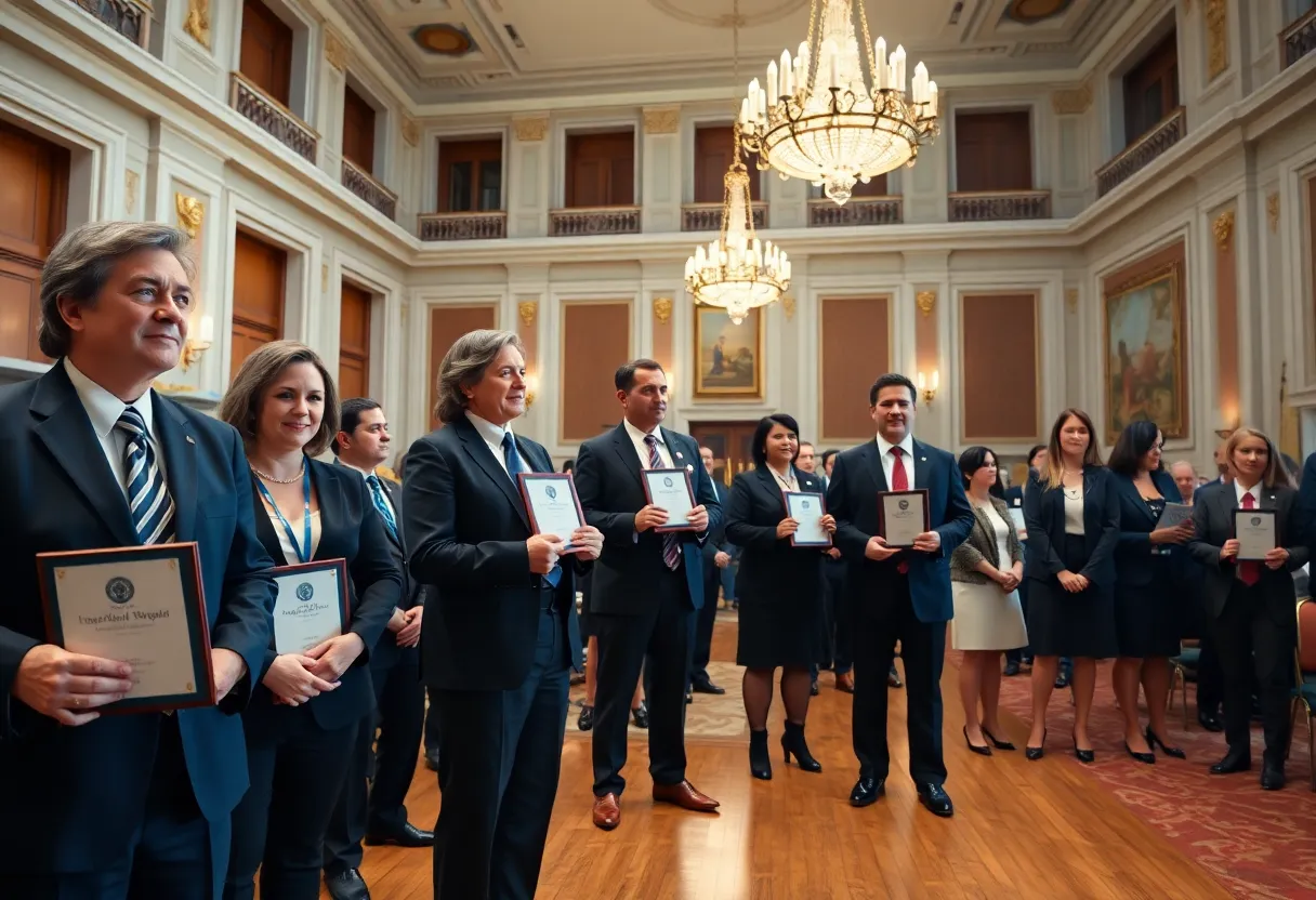 Root Stimson Award ceremony in Buffalo celebrating legal contributions.