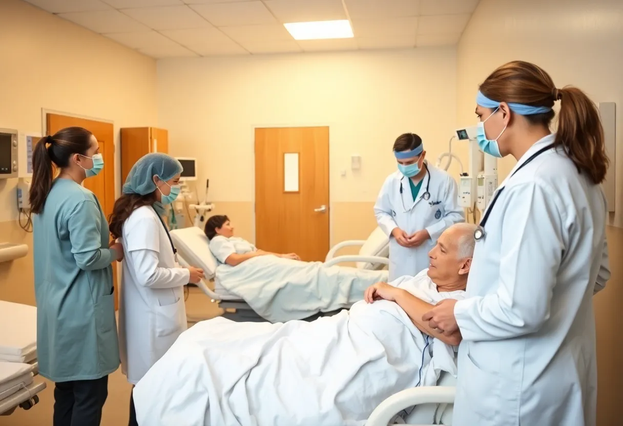 Healthcare professionals attending to cancer patients at Roswell Park Comprehensive Cancer Center
