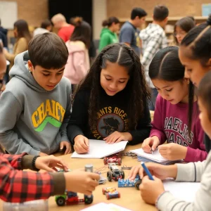 Students engaged in robotics and creative writing sessions at Saturday Academy in Buffalo.