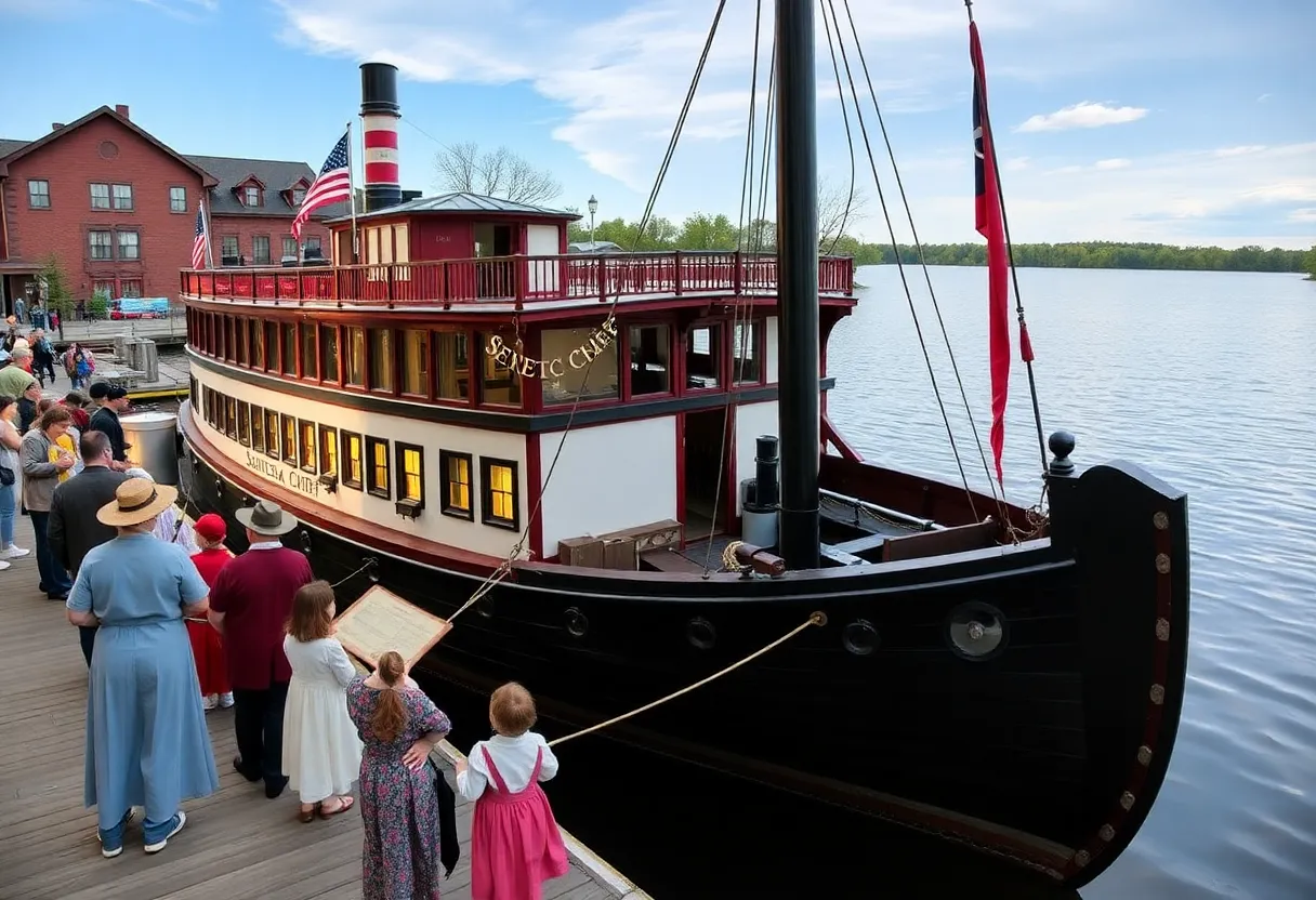 Historic Erie Canal boat 'Seneca Chief' replica at Mohawk Valley event