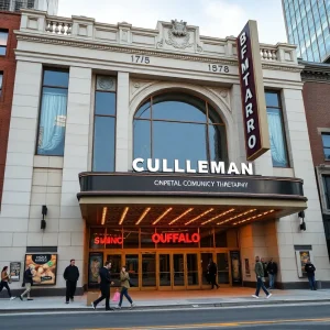 Exterior view of the Shea's Performing Arts Center in Buffalo with modern upgrades