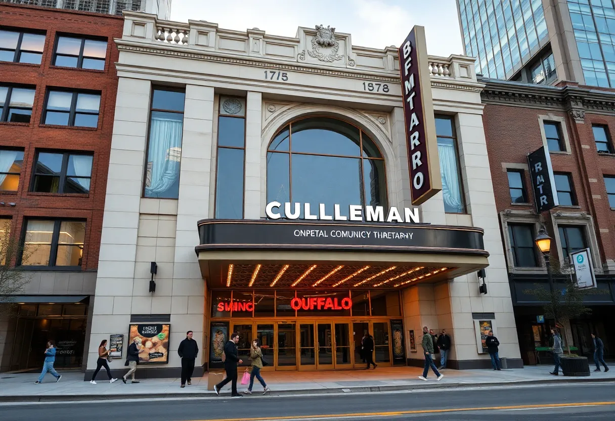 Exterior view of the Shea's Performing Arts Center in Buffalo with modern upgrades
