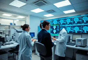 Researchers in a neuroscience lab at SUNY Buffalo