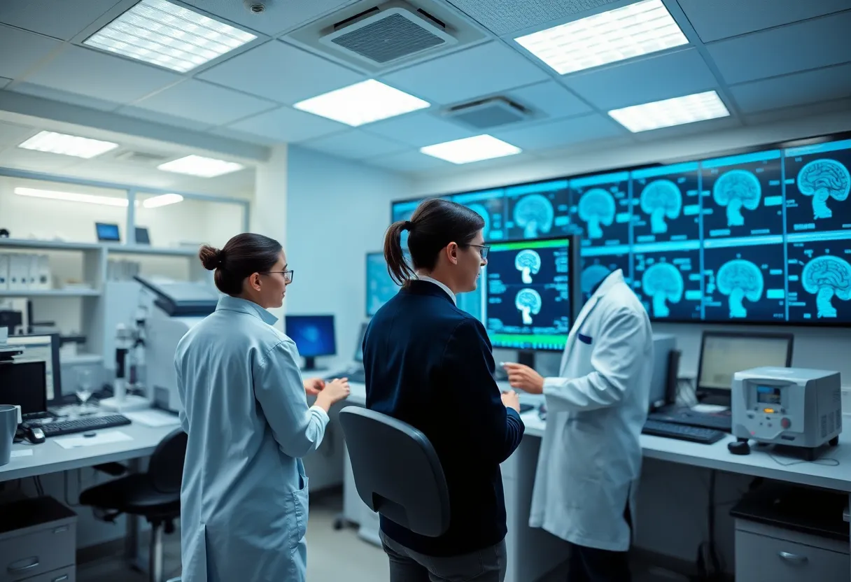 Researchers in a neuroscience lab at SUNY Buffalo