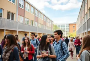 Students attending an open house at SUNY Buffalo State University