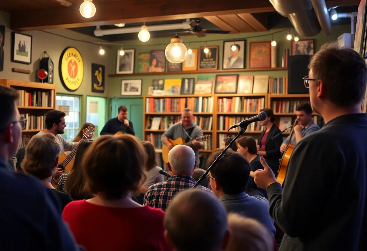 Local comedian Tim Reynolds performing live at Buffalo Street Books