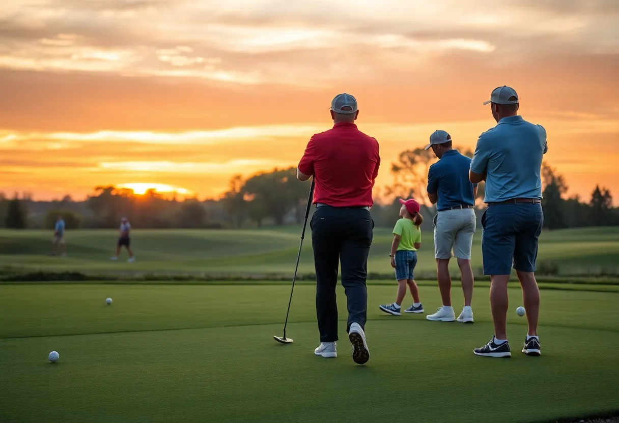 Practice green at LaSalle Golf Course during retirement celebration