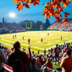 Union College football players in action during the game against Buffalo State.