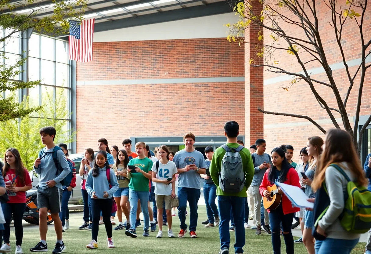 Students participating in extracurricular activities at Williamsville East High School