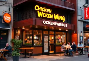 Wing Haven restaurant in Buffalo's Elmwood Village with patrons enjoying food outside.