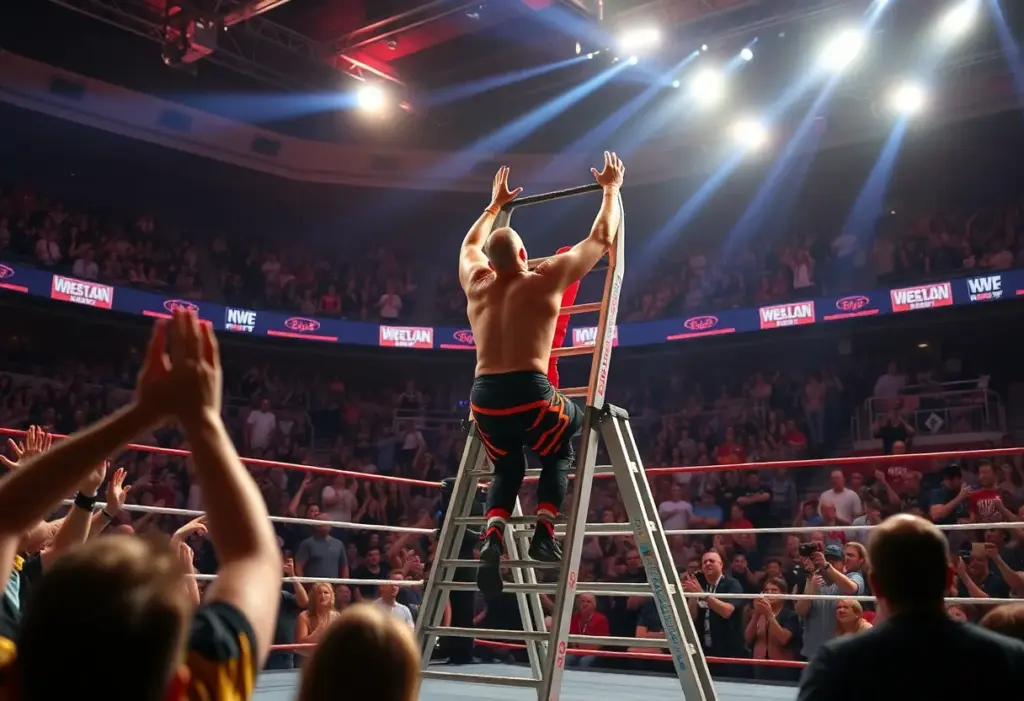 WWE Raw event with fans cheering at KeyBank Center