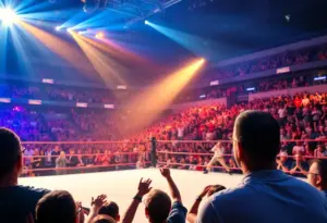 Wrestling fans at WWE Raw event in Buffalo